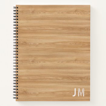 Natural Wood Monogram Notebook by artNimages at Zazzle