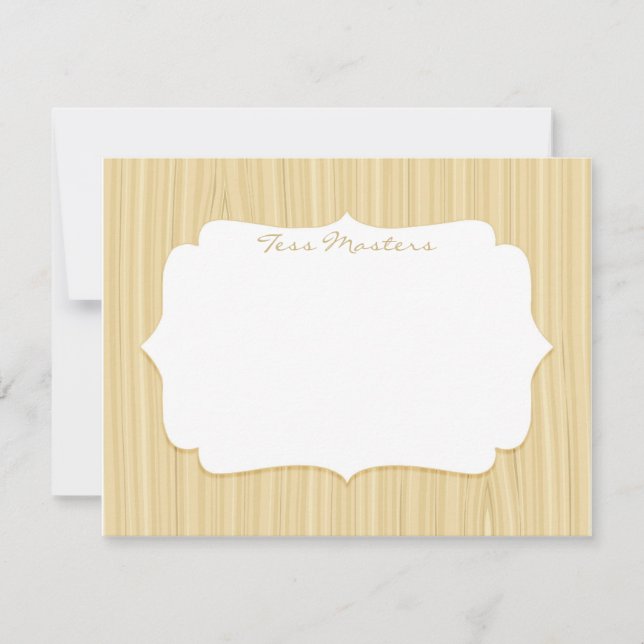 Natural Wood Stationery Note Card (Front)