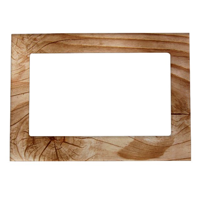 Natural Wood Texture Look Magnetic Photo Frame (Front)