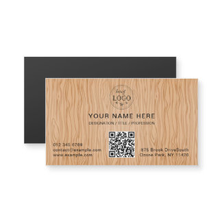 Natural Wood Texture Magnetic Business Card