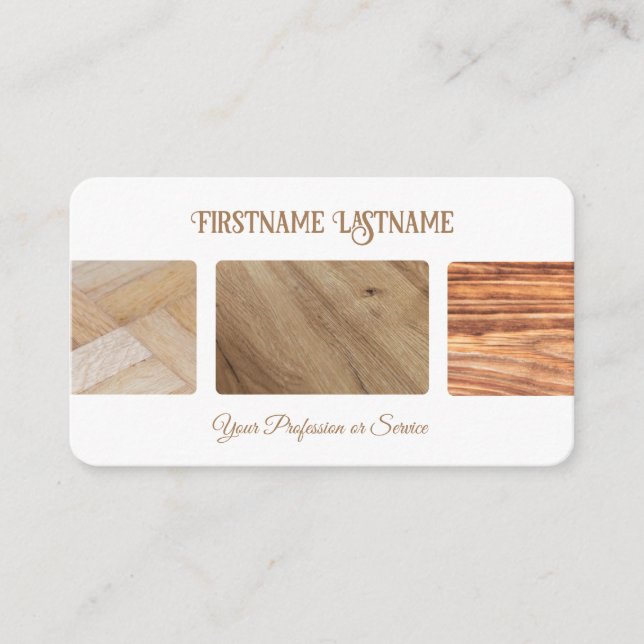 Natural wooden style parquet flooring professional business card (Front)