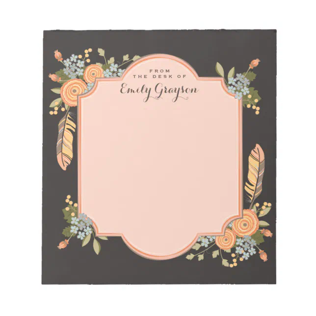 Natural Woodland Floral Personalized Notepad | Zazzle