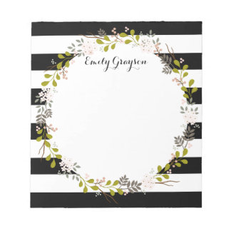 Natural Woodland Floral Personalized Notepad