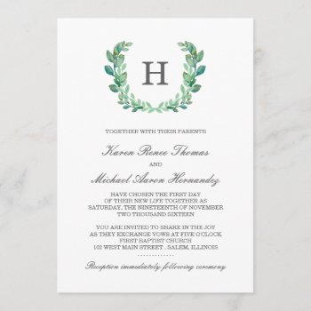 Natural Wreath Wedding Invitation by goskell at Zazzle