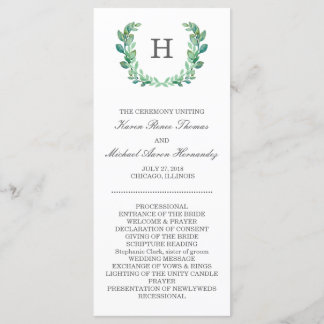 Natural Wreath Wedding Program