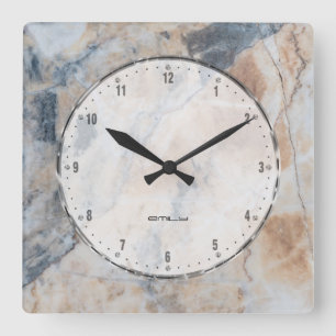 Naturale Marble Stone Texture Print Square Wall Clock