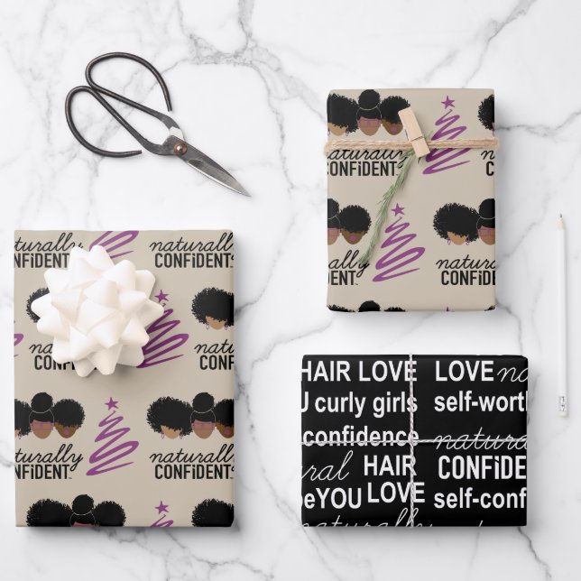 Naturally Confident Holiday wrapping paper SET (Front)