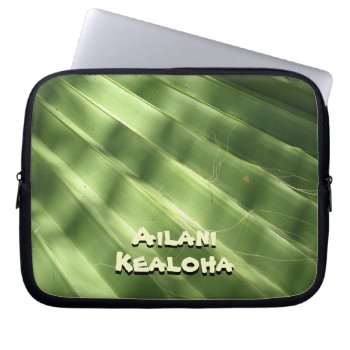 Naturally Cool Surfaces_fluted Frond_personalized Laptop Sleeve by UCanSayThatAgain at Zazzle
