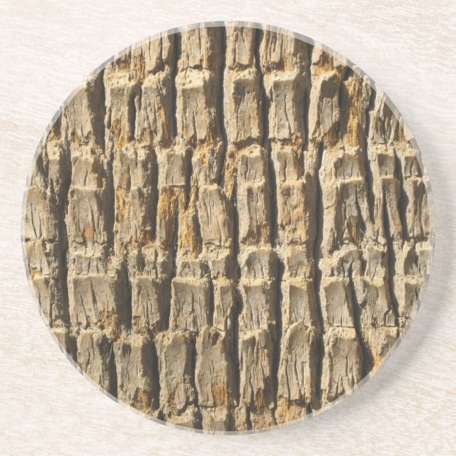 Naturally Cool Surfaces_Palm Tree Bark Sandstone Coaster (Front)