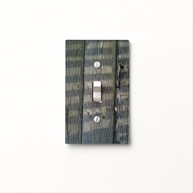 Naturally Cool Surfaces_Shadow Planks Wood Deck 2 Light Switch Cover (In Situ)