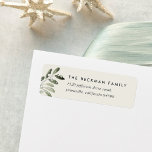 Naturally Joyful Botanical Return Address Label<br><div class="desc">Designed to coordinate with our Naturally Joyful holiday collection,  return address labels feature a sprig of light green watercolor leaves and foliage with tiny white berries on a warm off-white background. Personalize with your return address in chic off-black lettering.</div>