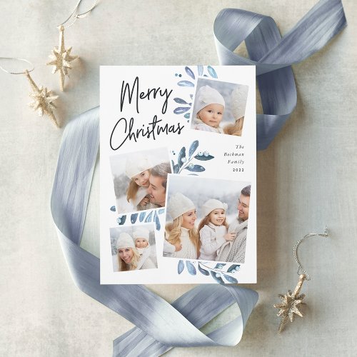 Naturally Joyful  Christmas Photo Collage Holiday Card