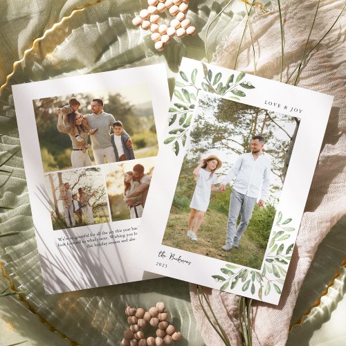 Naturally Joyful  Double Sided Photo Holiday Card