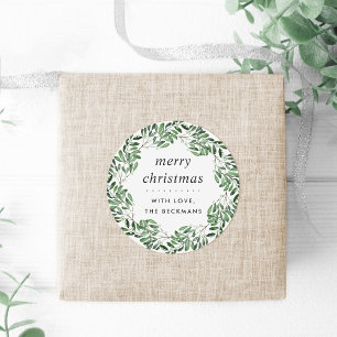 Naturally Joyful   Forest   Personalized Christmas Classic Round Sticker