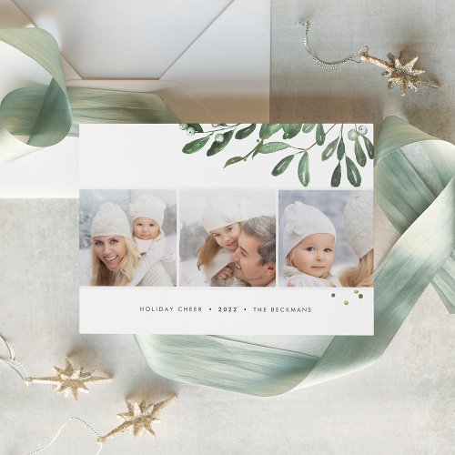 Naturally Joyful  Holiday Photo Collage Card