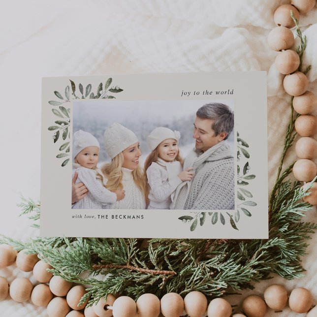 Naturally Joyful | Horizontal Holiday Photo Card (Creator Uploaded)