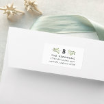 Naturally Joyful Monogram Return Address Label<br><div class="desc">Designed to coordinate with our Naturally Joyful holiday collection,  return address labels feature sprigs of light green watercolor leaves and foliage with tiny white berries flanking your single initial monogram. Personalize with your return address beneath in chic off-black lettering.</div>