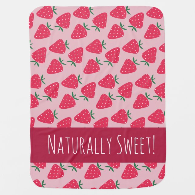 Naturally Sweet Strawberry Baby Girl blanket (Front)