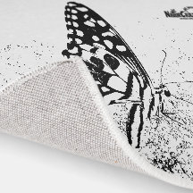 NaturCraze Black and White Butterfly Indoor Rug
