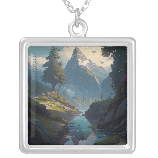 Nature 20. silver plated necklace (Front)