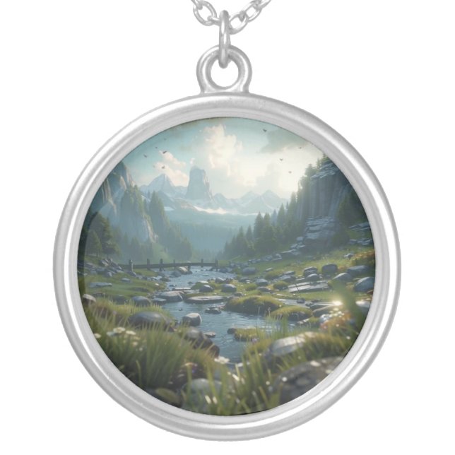 Nature 21. silver plated necklace (Front)