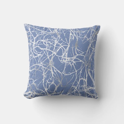 Nature Abstract Blue Paste White Gray Nerves Venes Throw Pillow