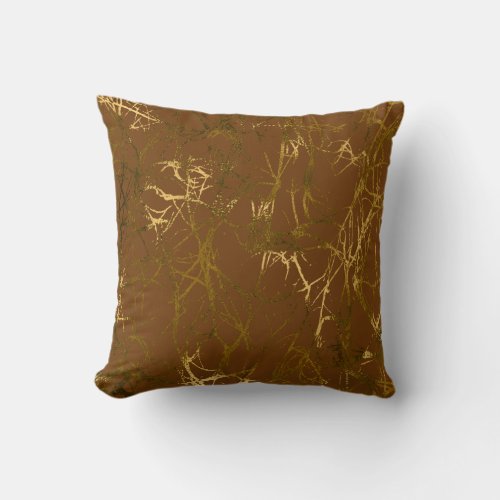 Nature Abstract Honey Bronze Sepia Gold Nerves VIP Throw Pillow