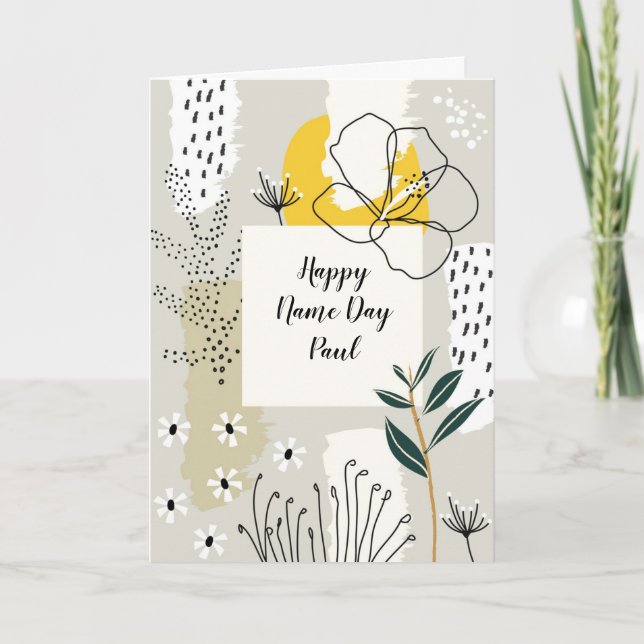 Nature Abstract Name Day Card (Front)