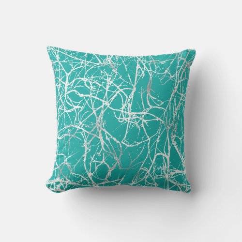 Nature Abstract Ocean Mint White Gray Nerves VIP Throw Pillow