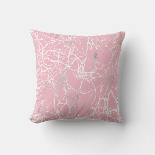 Nature Abstract Pink White Gray Nerves Venes Throw Pillow