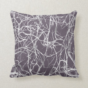 Nature Abstract Purple Grey White Gray Nerves VIP Throw Pillow