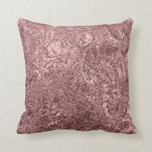 Nature Abstract Rose Blush Gold Glitter Mauve Throw Pillow