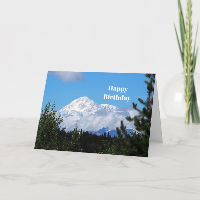 Nature Alaska Denali Scenery Photo Birthday Card (Front)