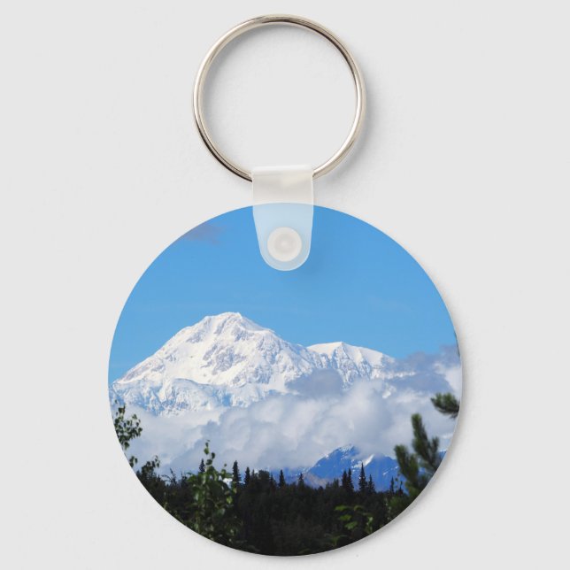 Nature Alaska Denali Scenery Photo Keychain (Front)