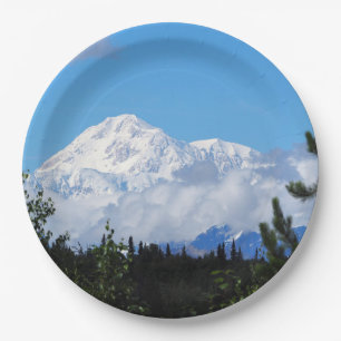 Nature Alaska Denali Scenery Photo Paper Plates
