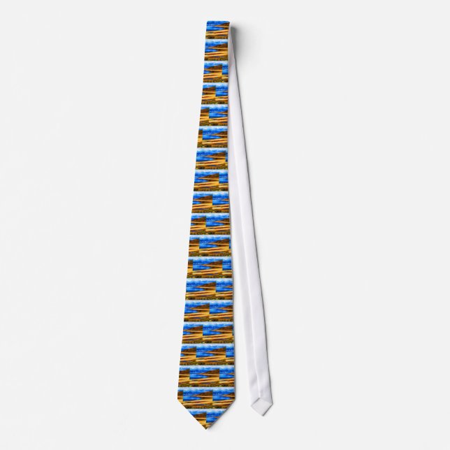 nature and beauty    great salt lake utah landscap neck tie (Front)