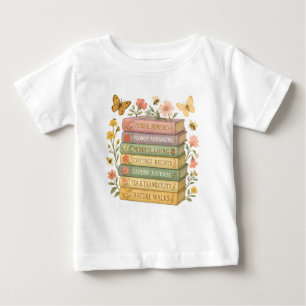 Nature and Book Lover Botanical Stack Baby T-Shirt