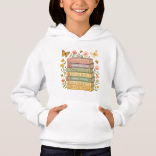 Nature and Book Lover Botanical Stack Hoodie