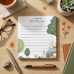 Nature and Books Custom Teacher Notepad