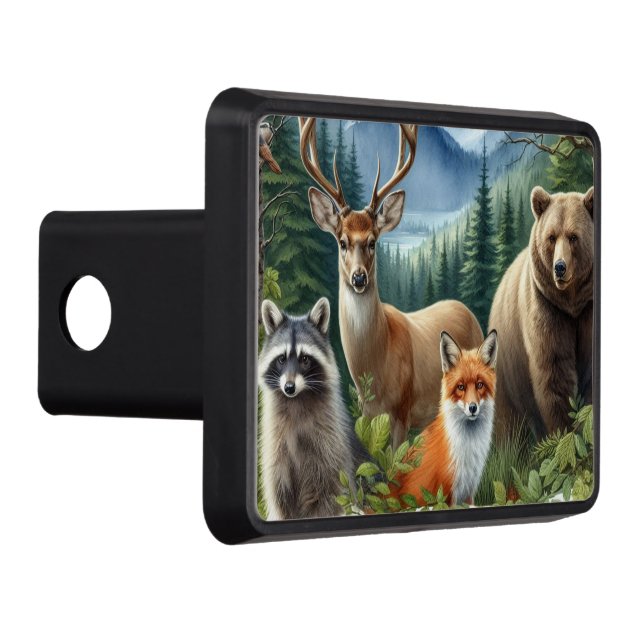 Nature and Wildlife  Deer Bear Raccoon  Hitch Cover (Right)