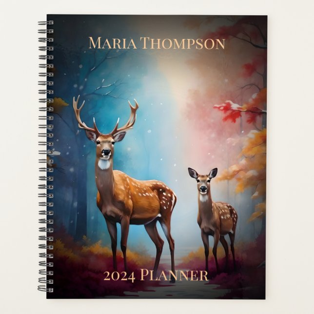 Nature Animal Personalized Custom Text Planner  (Front)