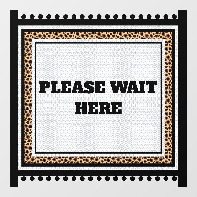 Nature Animal Skins Pattern Please Wait Here Floor Decals (Front)