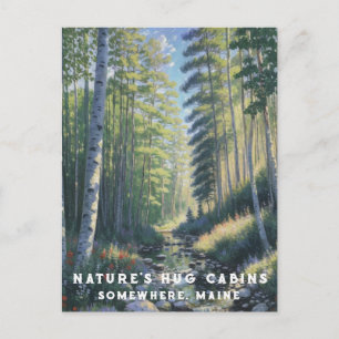 *~* Nature AP49 Maine Forest Woods Stream Vacation Postcard