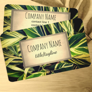 Nature Art Bold Leaf Patterns Green Yellow  Business Card by annpowellart at Zazzle