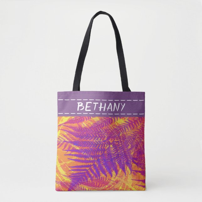 nature art  custom personalized purple tote bag (Front)