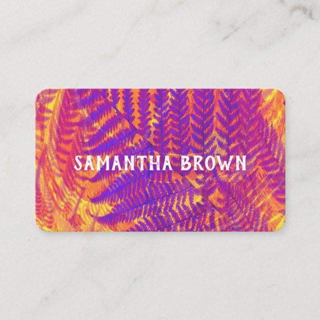 nature art design custom business cards purple (Front)