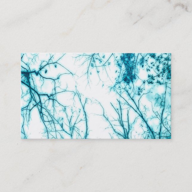 nature art elegant blue tree branches  business card (Front)