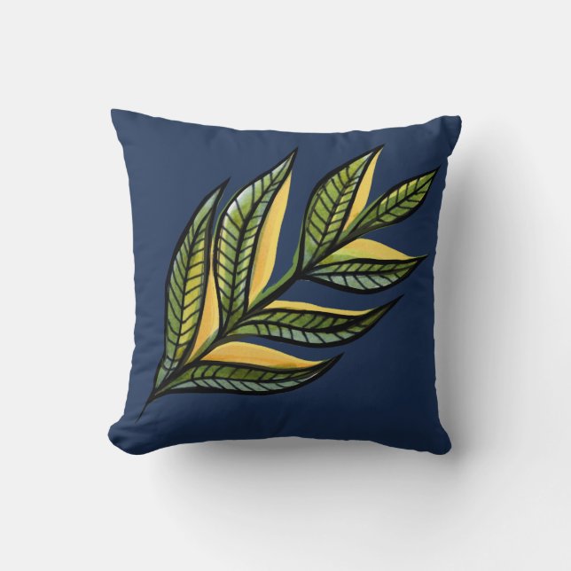 Nature Art Leaf Design            Throw Pillow (Front)