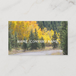 nature art mountain aspen fall landscape custom business card