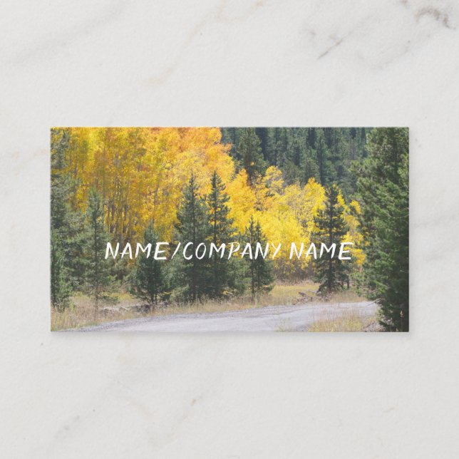 nature art mountain aspen fall landscape custom business card (Front)